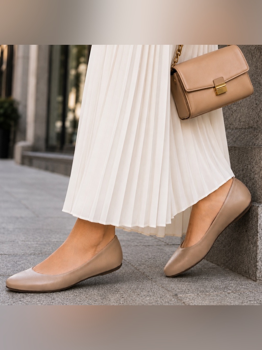 Naturalizer Women's MAXWELL Nude Leather Ballet Flats 9 - Picture 2 of 9